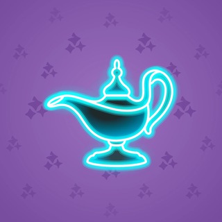 Genie Lamp Blue Neon model gift number 2548